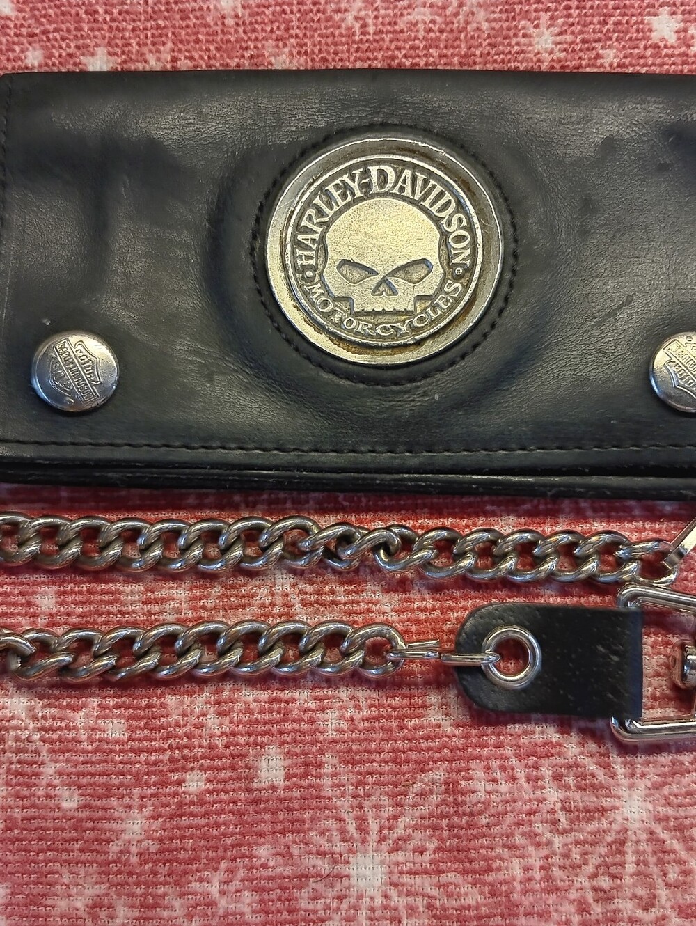 Retro ! Harley-Davidson Black Leather Chain Wallet - Picture 12 of 12